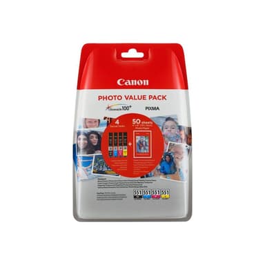CANON CLI 551 C/M/Y/BK Photo Value Pack 4er Pack Schwarz, Gelb, Cyan, Magenta Tintenbehälter /
