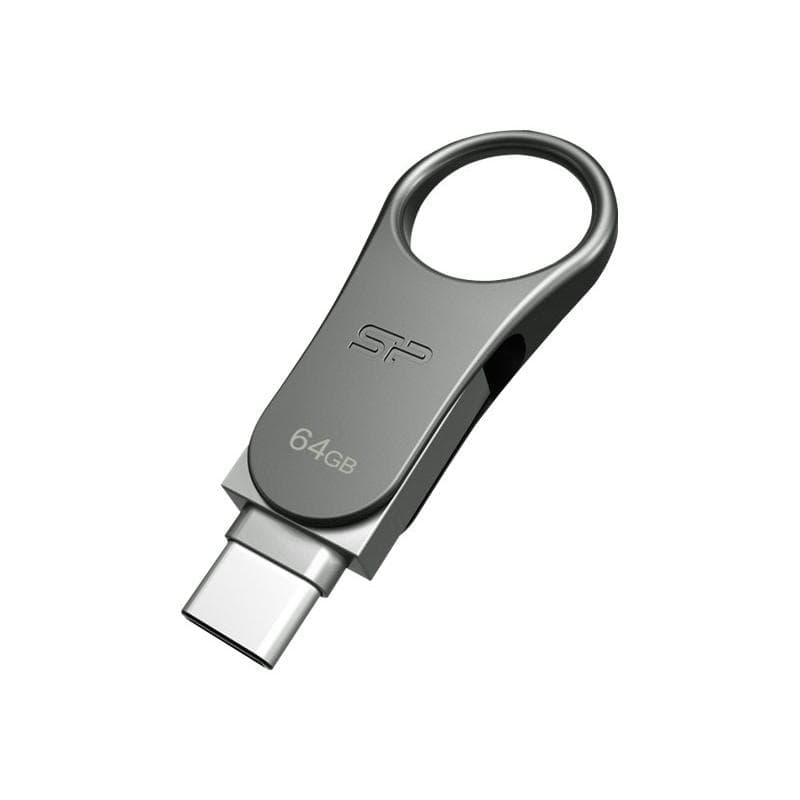 SILICON POWER USB-Stick  64GB Silicon Power  C80  3.0 Silver Type-C Ready