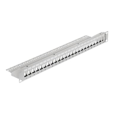 DELOCK Patchpanel Delock 1HE 24 Keystone Ports grau