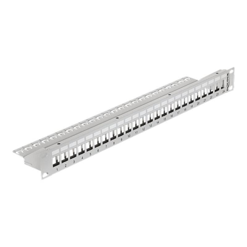 DELOCK Patchpanel Delock 1HE 24 Keystone Ports grau