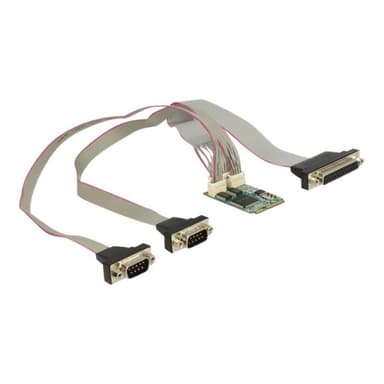 DELOCK Mini PCI Expr Card Delock 2x D-Sub9 +1x D-Sub25 Slotblech