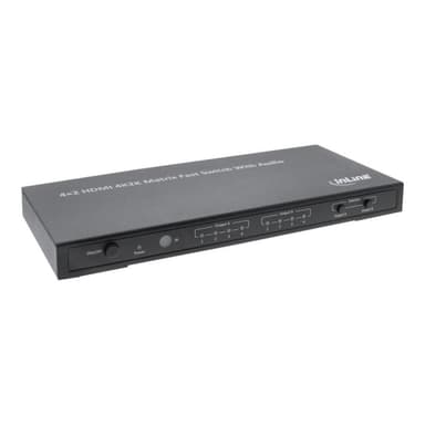 INLINE HDMI Matrix Umschalter elektronisch 4 Eingaenge auf 2 Ausgaenge 4K2K FullHD 3D
