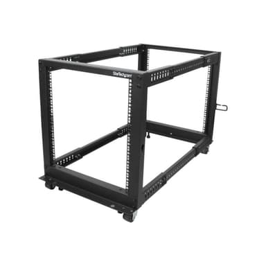 STARTECH.COM 12HE 4 Pfosten Open Frame Server Rack / Schrank tiefenverstellbar mit Rollen / Nivellie