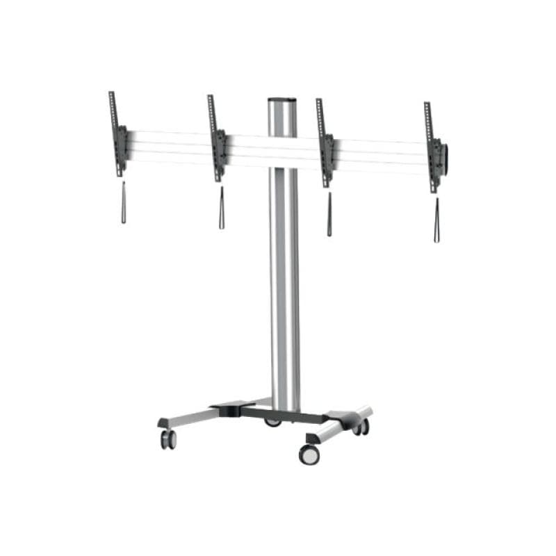 PureMounts - PDS Serie Dual Screen TV Cart. 45-55″ Vesa bis 600x400 Tragkraft 2x 50kg