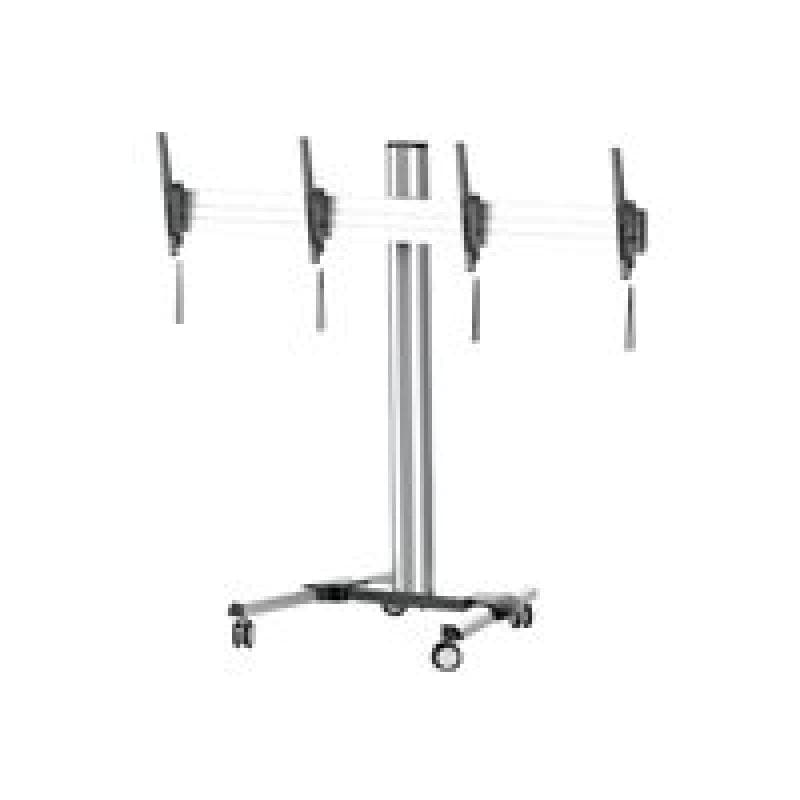 PureMounts - PDS Serie Dual Screen TV Cart. 45-55″ Vesa bis 600x400 Tragkraft 2x 50kg