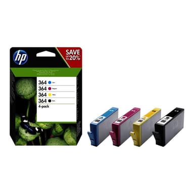 HP 364 4er Pack Schwarz, Gelb, Cyan, Magenta Tintenpatrone