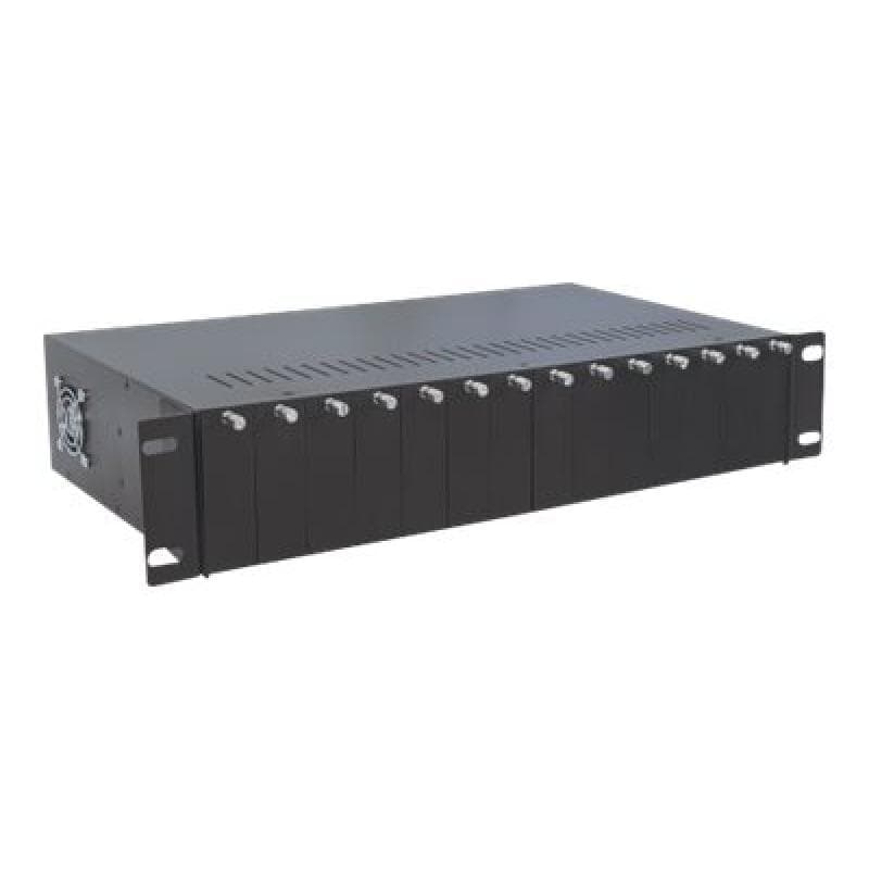 INTELLINET Medienkonvertergehaeuse 14 Slot 19Zoll-Rackmount 2 HE redundantes Netzteil im Lieferumfan