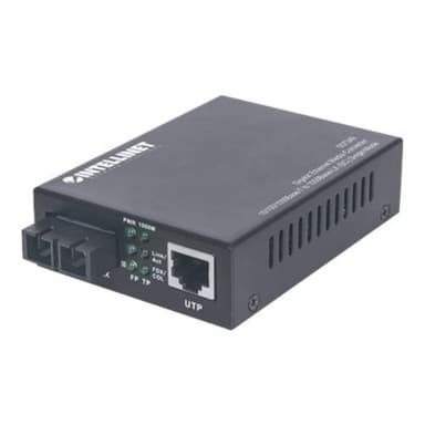 INTELLINET Gigabit Ethernet Singlemode Medienkonverter 10/100/1000Base-T auf 1000Base-LX (SC) Single