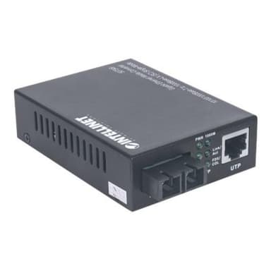 INTELLINET Gigabit Ethernet Singlemode Medienkonverter 10/100/1000Base-T auf 1000Base-LX (SC) Single