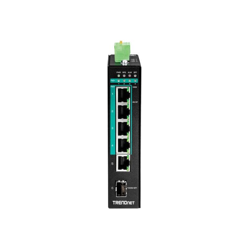 TRENDNET Switch 6-port Indust. Gbit PoE+ DIN Rail metall Layer 2 120W