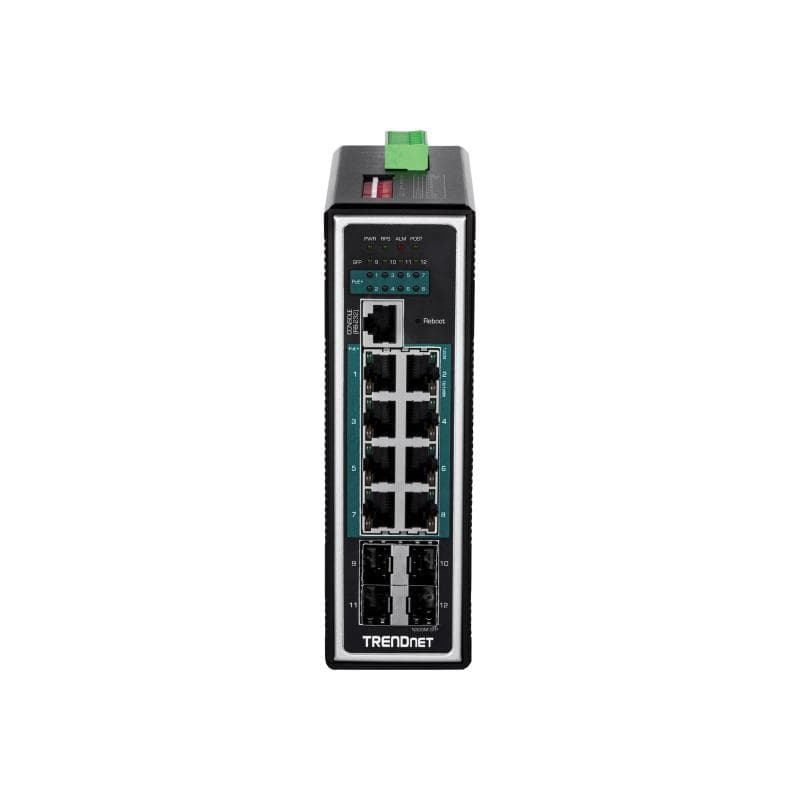 TRENDNET Switch 12-port Indust. Gbit PoE+ DIN Rail metall Lay.2+ 120W