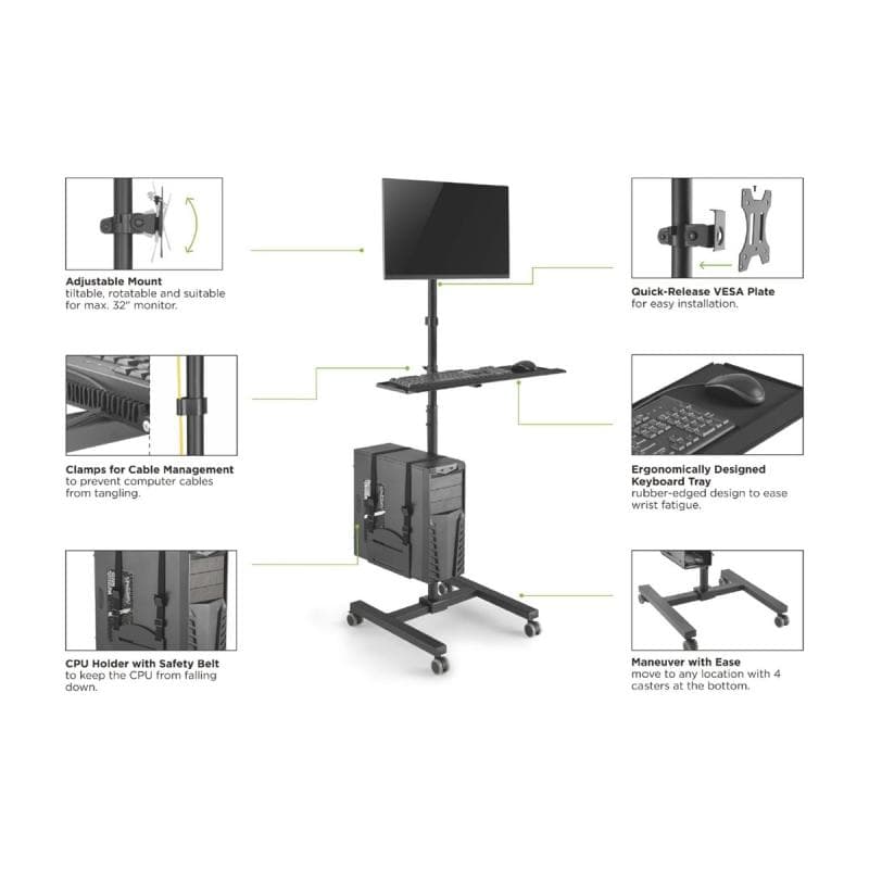 EQUIP Economy Stahl LCD VESA Tischmontage . 360 ø Rotation
