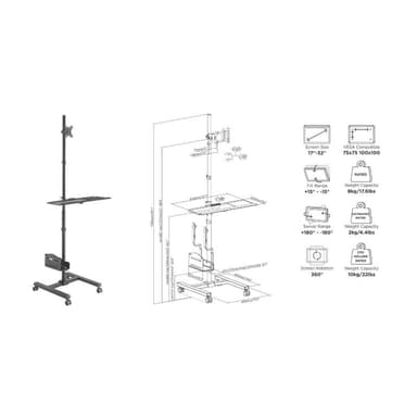 EQUIP Economy Stahl LCD VESA Tischmontage . 360 ø Rotation