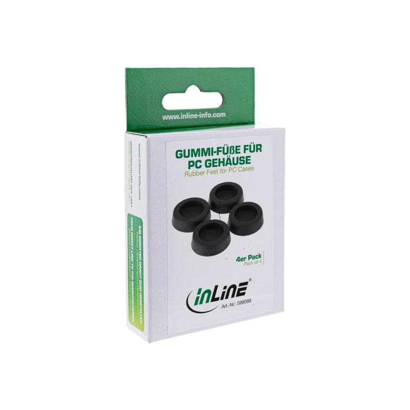 INLINE Gummi-Füße für PC Gehäuse, InLine, 4er Pack, schwarz