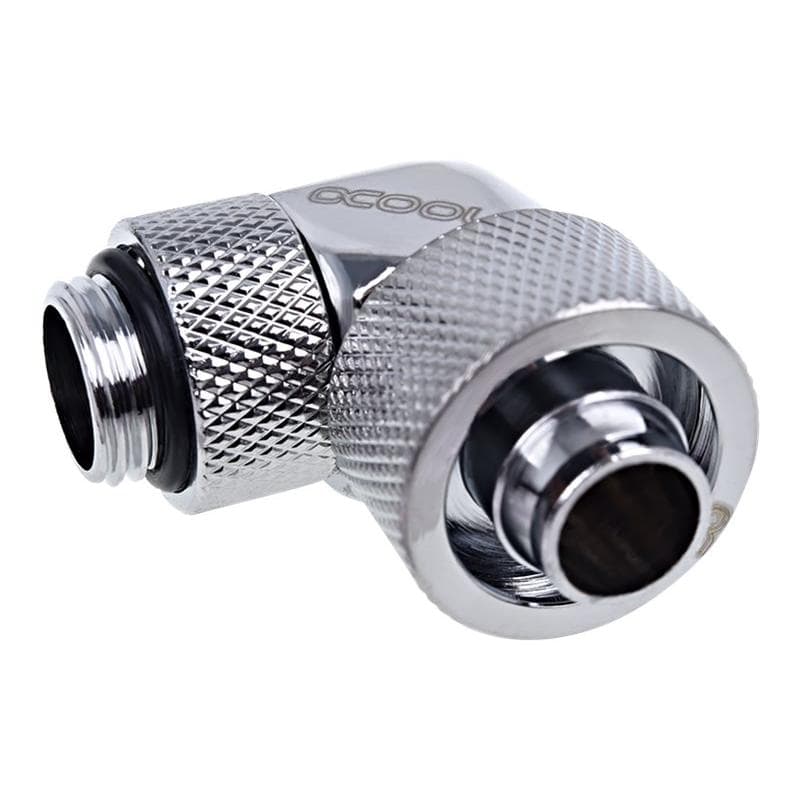 ALPHACOOL Eiszapf16/10mm Anschraubtül90° | drehbar G1/4 - Chrome