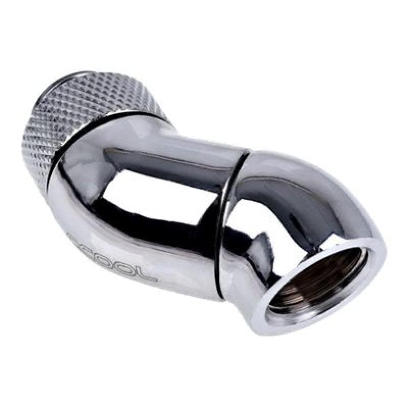 ALPHACOOL Eiszapfen Winkeladap dopp 45° | G1/4 AG auf G1/4 IG - Chrome