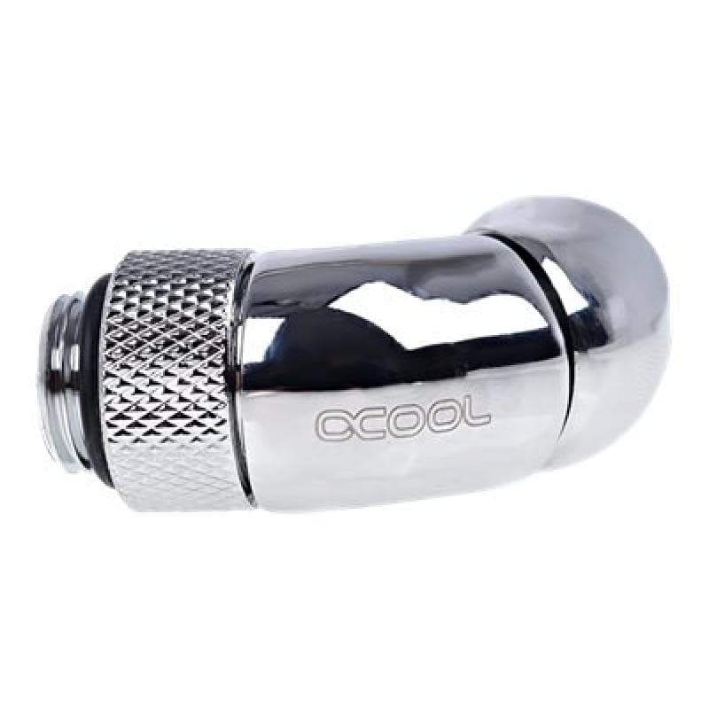 ALPHACOOL Eiszapfen Winkeladap dopp 45° | G1/4 AG auf G1/4 IG - Chrome