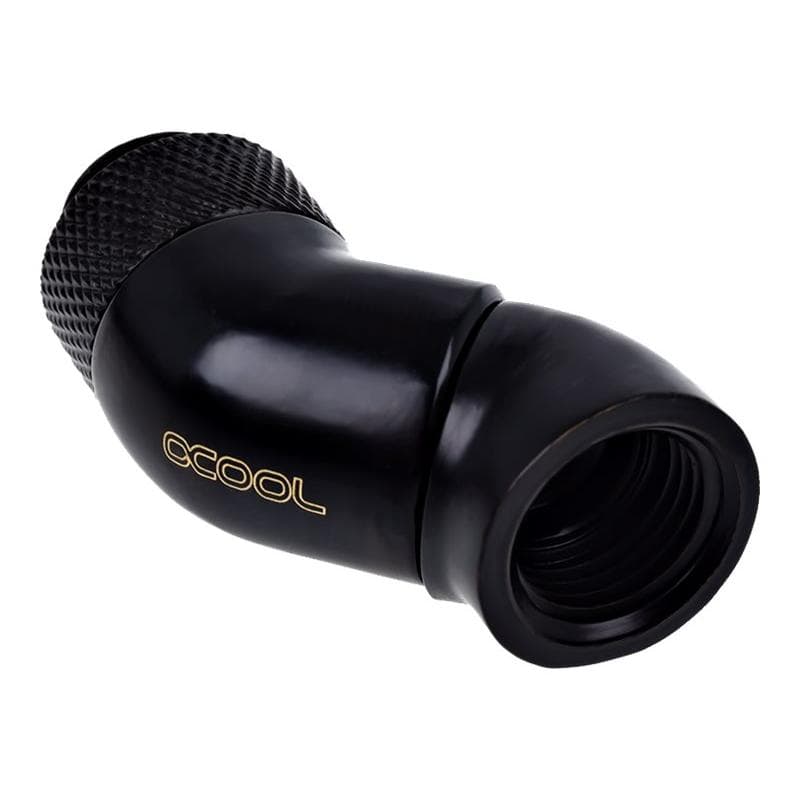 ALPHACOOL Eiszapfen Winkeladap dopp 45° | G1/4 AG auf G1/4 IG - Deep Black