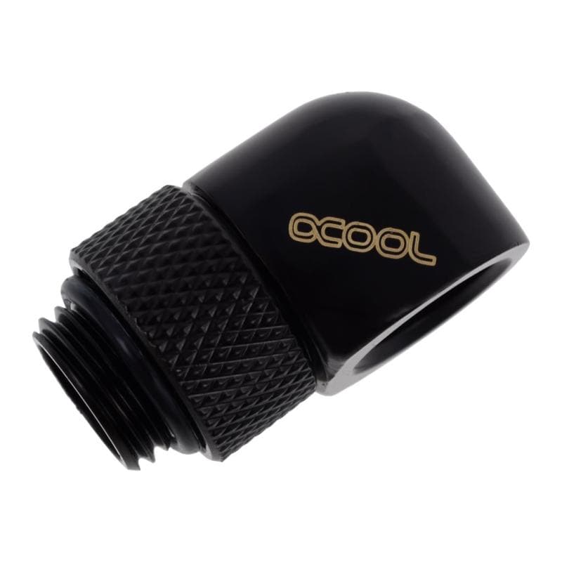 ALPHACOOL Eiszapfen L-Verbinder drehbar | 1/4 AG auf G1/4 IG - Deep Black