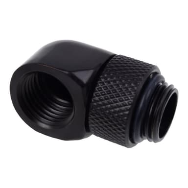ALPHACOOL Eiszapfen L-Verbinder drehbar | 1/4 AG auf G1/4 IG - Deep Black