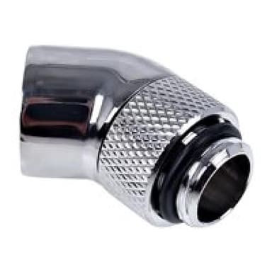 ALPHACOOL Eiszapfen Winkeladapter 45° dr | G1/4 AG auf G1/4 IG - Chrome