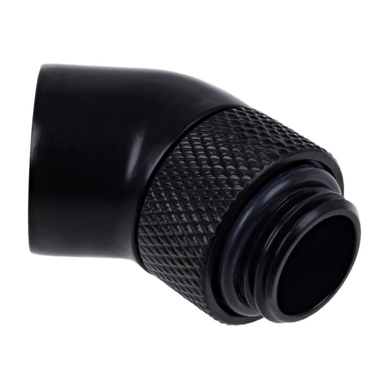 ALPHACOOL Eiszapfen Winkeladapter 45° dr | G1/4 AG auf G1/4 IG - Deep Black
