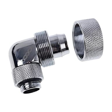 ALPHACOOL Eiszapf19/13mm Anschraubtü 90° | drehbar G1/4 - Chrome