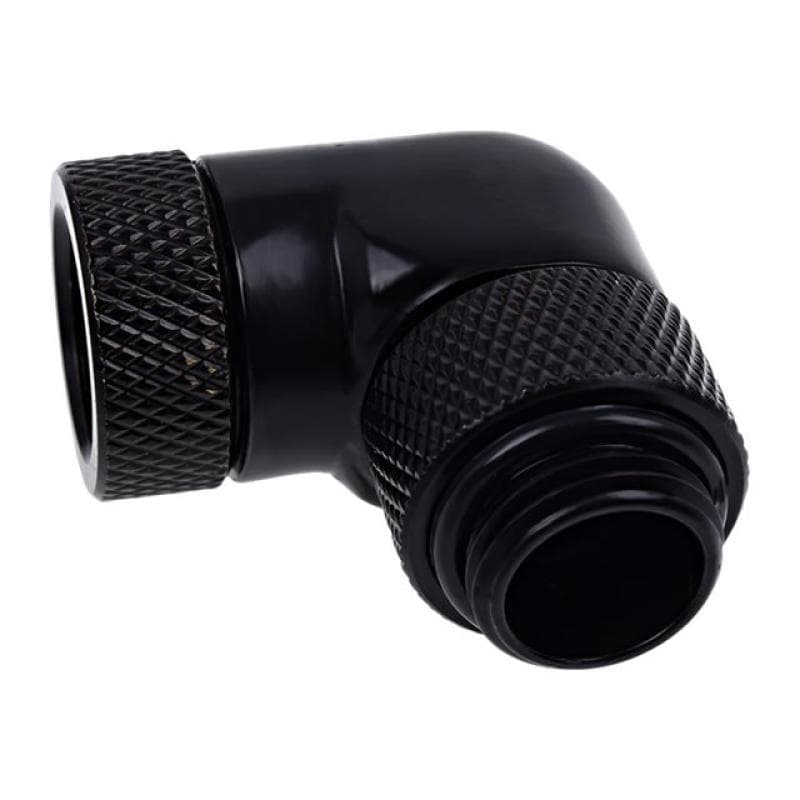 ALPHACOOL Eiszapfen Winkeladapter 90° bk | drehbar G1/4 AG auf G1/4 IG - Deep Black