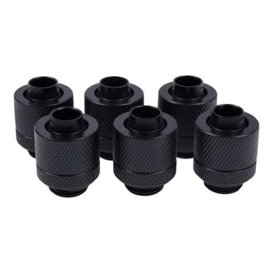 ALPHACOOL Eiszapfen 13/10mm Anschraubtül | G1/4 - Deep Black Sixpack