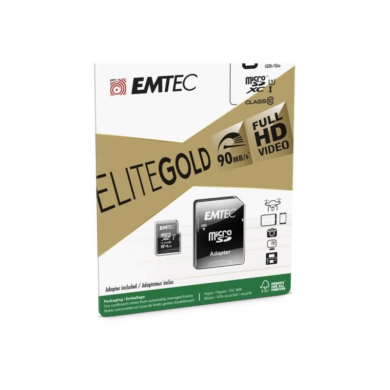 EMTEC microSDXC 64GB Class10 Gold +