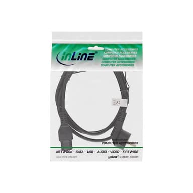 INLINE - Stromkabel - CEE 7/7 (SCHUKO) (M) - IEC 320 EN 60320 C15 - 1.8 m - 90-Grad-Anschluss