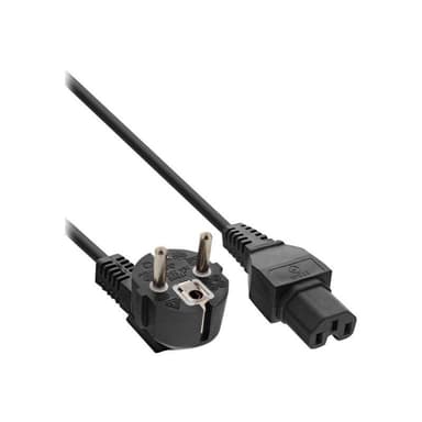 INLINE - Stromkabel - CEE 7/7 (SCHUKO) (M) - IEC 320 EN 60320 C15 - 1.8 m - 90-Grad-Anschluss