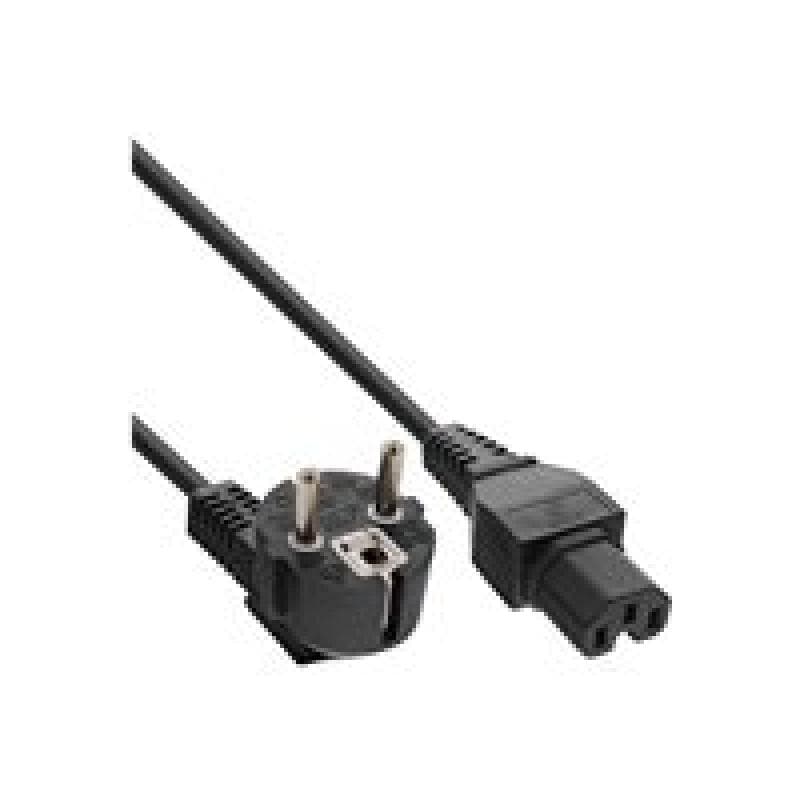 INLINE - Stromkabel - CEE 7/7 (SCHUKO) (M) - IEC 320 EN 60320 C15 - 1.8 m - 90-Grad-Anschluss