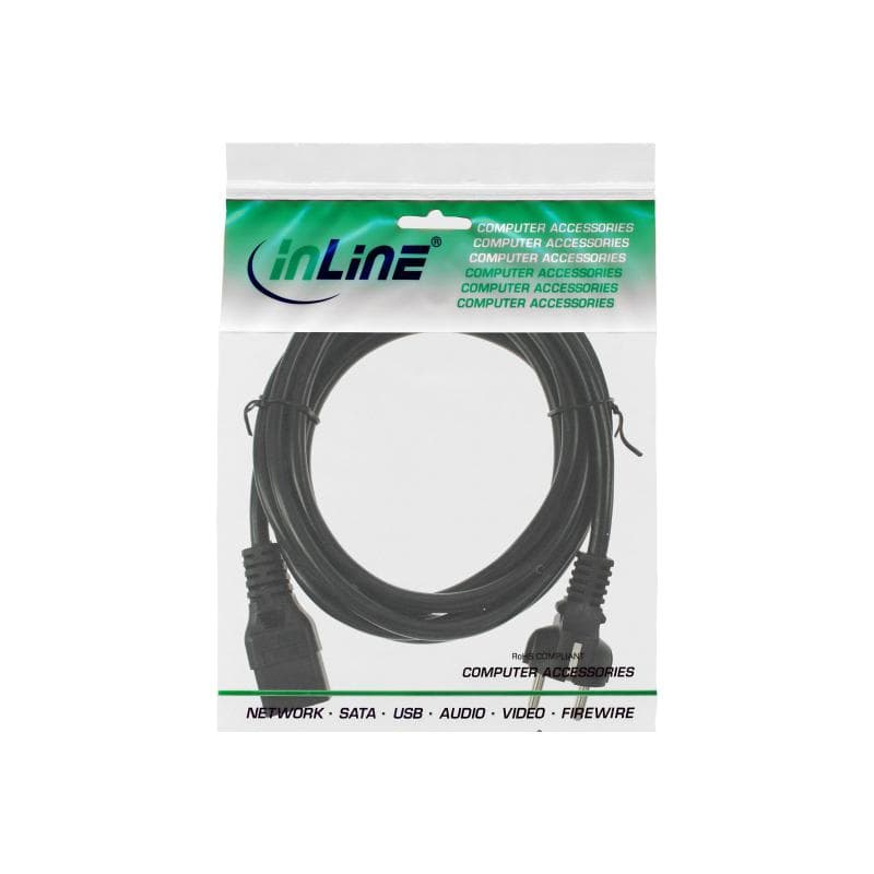INLINE - Stromkabel (250 VAC) - CEE 7/7 (SCHUKO) (M) - IEC 320 EN 60320 C19 16A - 2 m - Schwarz (166