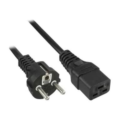 INLINE - Stromkabel (250 VAC) - CEE 7/7 (SCHUKO) (M) - IEC 320 EN 60320 C19 16A - 2 m - Schwarz (166