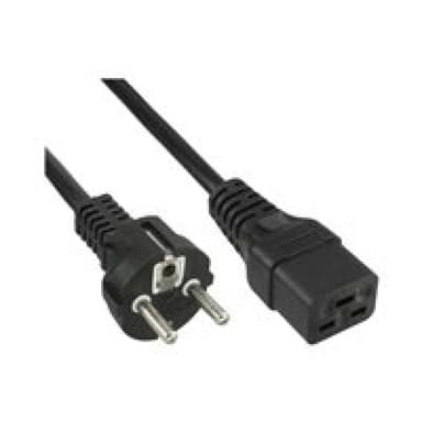 INLINE - Stromkabel (250 VAC) - IEC 320 EN 60320 C19 16A - CEE 7/7 (SCHUKO) (M) - 1 m - Schwarz (166