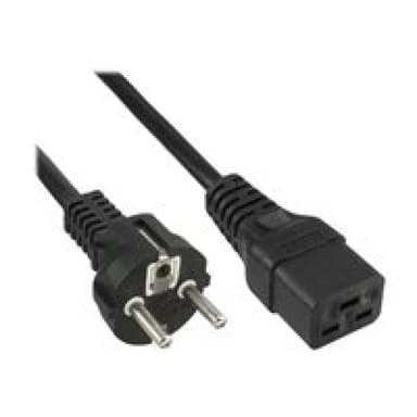 INLINE - Stromkabel (250 VAC) - IEC 320 EN 60320 C19 16A - CEE 7/7 (SCHUKO) (M) - 1 m - Schwarz (166