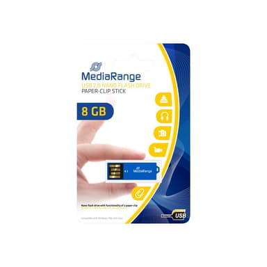 MEDIARANGE MEDIAR USB NANOSTICK FLASH 8GB PAPERCLIP