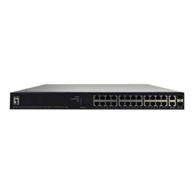 LEVEL ONE LevelOne 26-Port Web Smart Gigabit PoE Switch,24 PoE Outputs