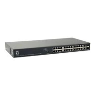 LEVEL ONE LevelOne 26-Port Web Smart Gigabit PoE Switch,24 PoE Outputs