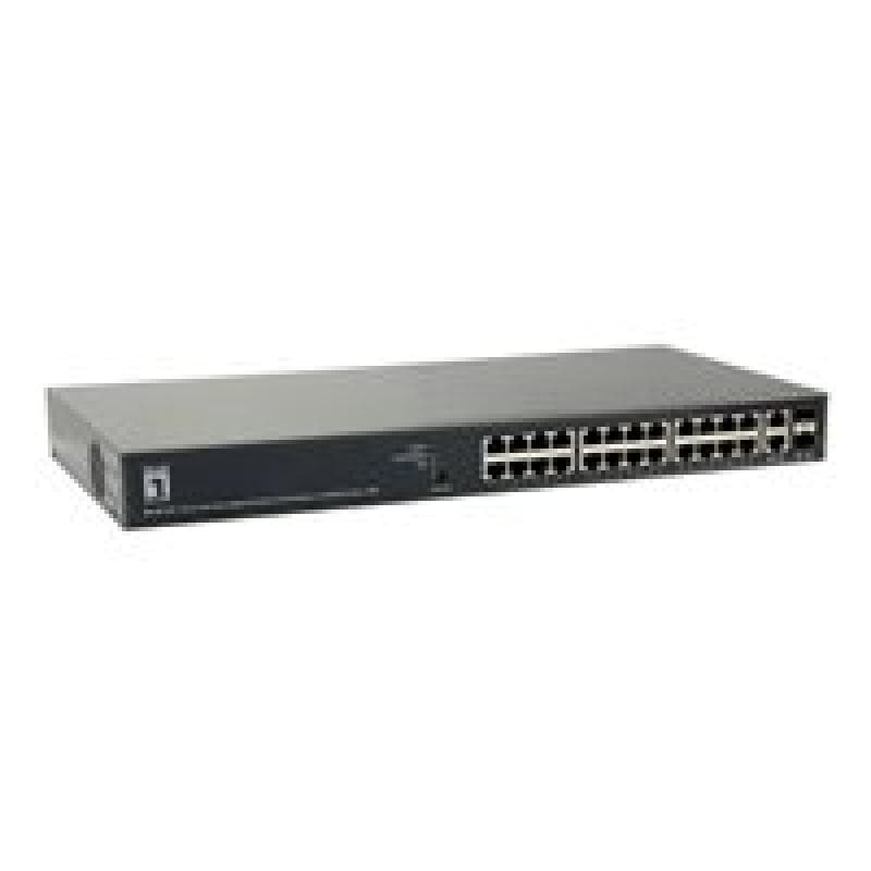 LEVEL ONE LevelOne 26-Port Web Smart Gigabit PoE Switch,24 PoE Outputs