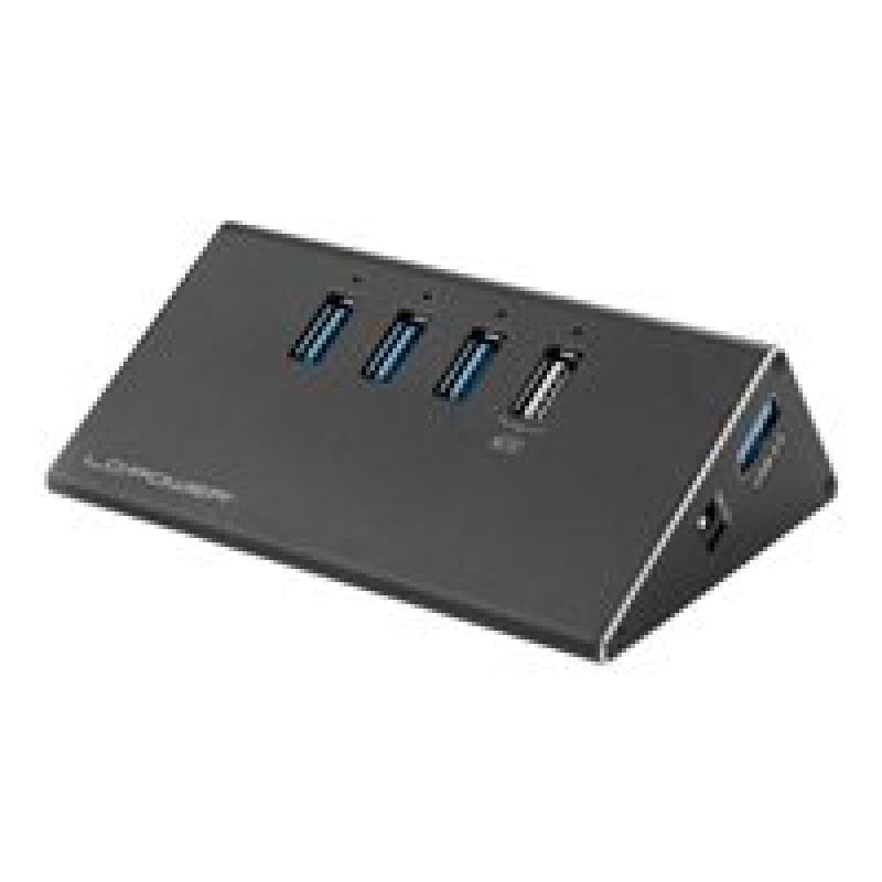 LC-POWER USB-Hub LC-Power 3x USB 3.0 + 1xLadefunktion LC-HUB-ALU-2B-4