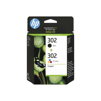 HP 302 2er Pack Schwarz, Farbe (Cyan, Magenta, Gelb) Tintenpatrone