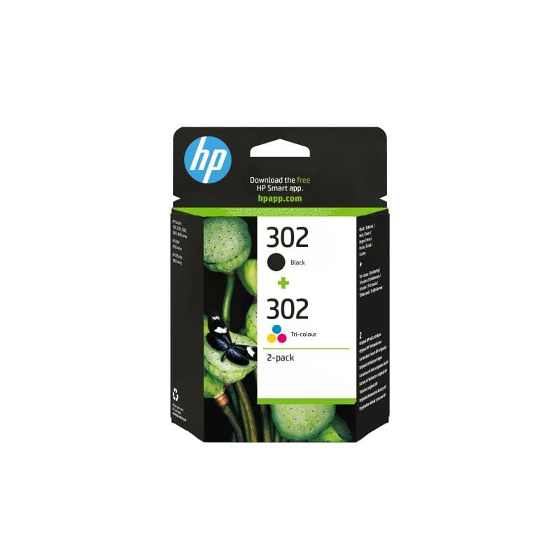 HP 302 2er Pack Schwarz, Farbe (Cyan, Magenta, Gelb) Tintenpatrone