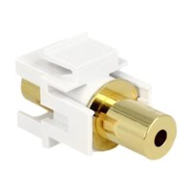 DELOCK Keystone Modul Klinkenbuchse 3,5 mm 4 Pin > Klinkenbuchse 3,5 mm 4 Pin vergoldet weiss