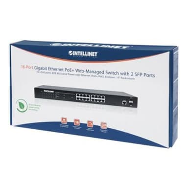 INTELLINET 16 Port Gigabit PoE+ Switch