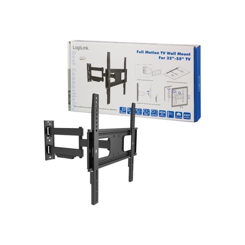 LOGILINK TV-Wandhalterung LogiLink neig- und schwenkbar für 32-55″