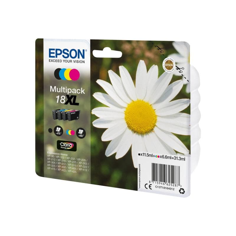 EPSON 18XL Multipack 4er Pack XL Schwarz, Gelb, Cyan, Magenta Tintenpatrone