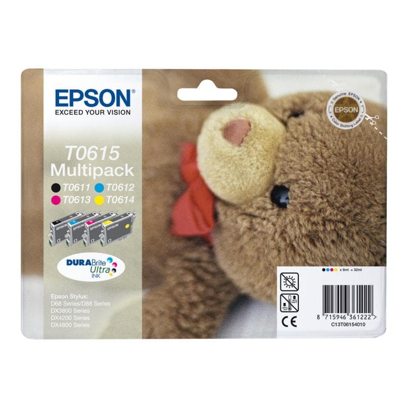 EPSON Multipack T0615 4er Pack Schwarz, Gelb, Cyan, Magenta Tintenpatrone