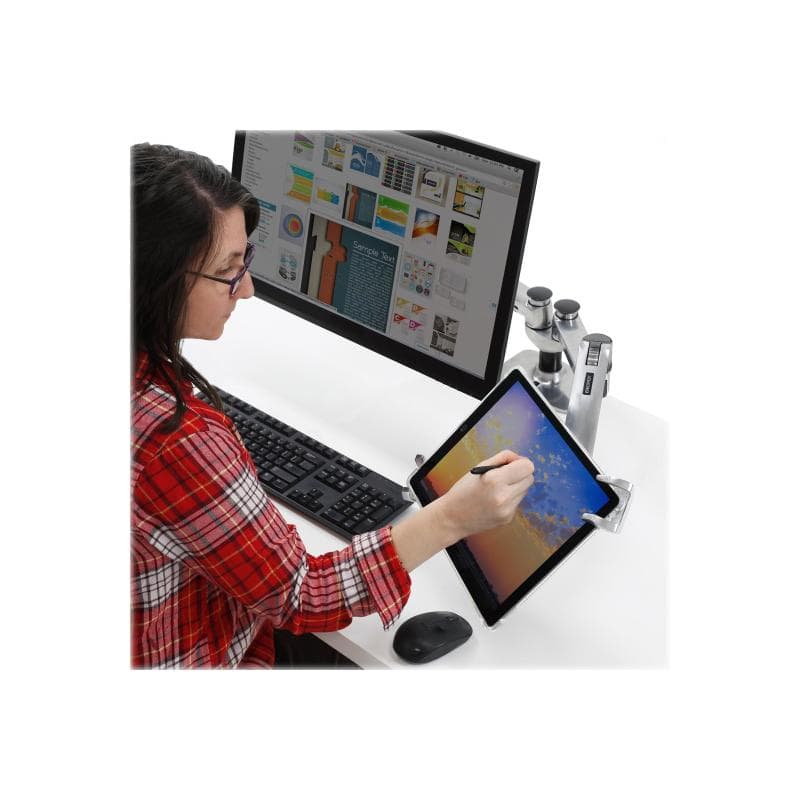 ERGOTRON Tablet Halterung für Monitor Arme in Weiß - verriegelbare Halterung für Tablets